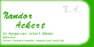 nandor ackert business card